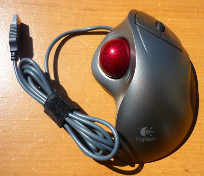 Logitech Trackman Wheel Mouse Optical T-BB18 RED LED Version - EXCELLENT COND #2