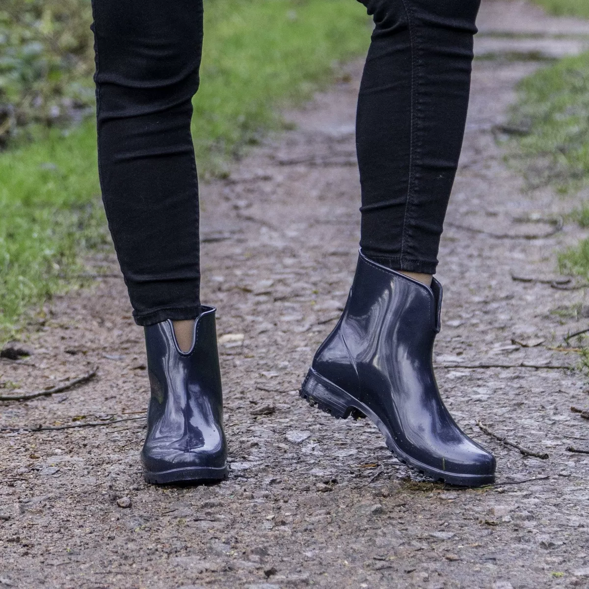 Mud Dogs PAOLA Women Ladies Womens Waterproof Wellington Walking Rain Boots Navy