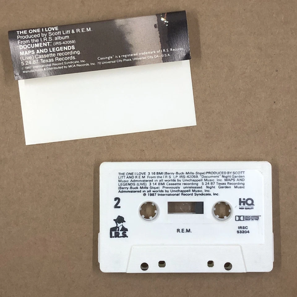 REM Cassette Tape THE ONE I LOVE 80s Rock Alt BONUS MAPS AND LEGENDS LIVE - Image 3 of 4