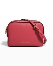 Beautiful MARC JACOBS Pebbled Leather Camera Crossbody Bag Claret Red