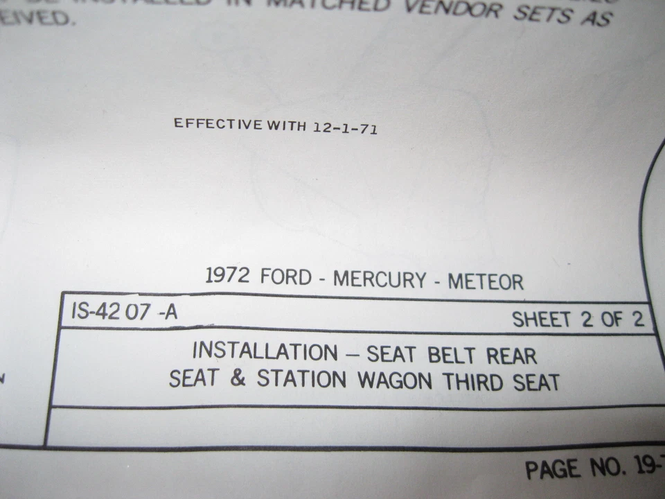 D2DZ-62611A72-W ВИНТАЖНЫЙ 72 РТУТНЫЙ МЕТЕОР КОМЕТА РЕМЕНЬ БЕЗОПАСНОСТИ НАТЯЖИТЕЛЬ В СБОРЕ НОВЫЙ ИЗ СТАРЫХ ЗАПАСОВ - Изображение 4 из 4