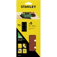 Stanley STA31587 cf 5 Sheets Drilled Tear 93x230mm Grain 120 for Sander