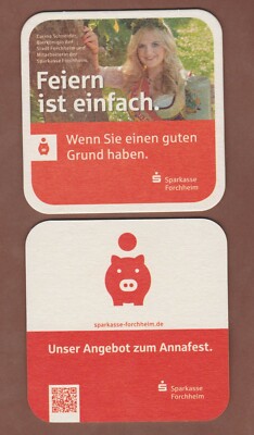 Werbe - Bierdeckel , Coaster , SPARKASSE FORCHHEIM  ,Oberfranken / Bayern #3228#