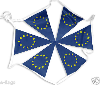 10 Meter EU Europäische Union Stofffahnen Dreieck Party Wimpelkette
