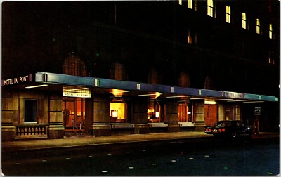 Postcard Wilmington Hotel Dupont Night View Delaware B182