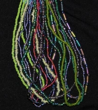 RARE! Hildie & Jo Multi Glass Bead Strands Mixed Size Shape Seed Jewelry Crafts