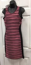 Shabana London Striped Pink Bodycon Dress Size UK 10/12 New With Tags