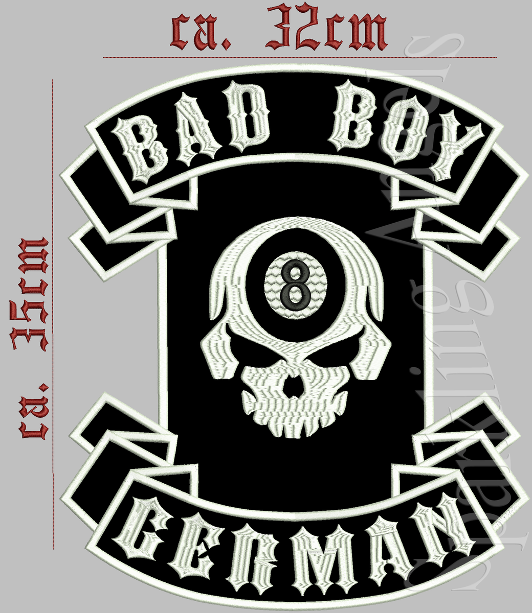 Großer Totenkopf Rückenpatch – 22,2 X 20,7 Cm – Gestickter Aufnäher