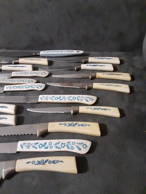 Blue Cornflower Surgical Stainless Kitchen Steak Knives Japan LOT