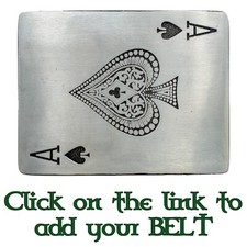Ace of Spades Playing Card Metal Belt Buckle Biker UK