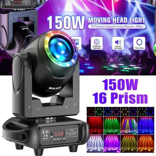 4x 150W LED Beam Moving Head 16 Prisma Gobo Scheinwerfer Halloween Club Party - Bild 14 von 19