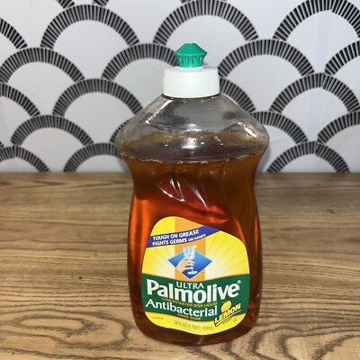 Vintage Bottle Palmolive Antibacterial Lemon Dishwashing Liquid Dish Soap 28oz