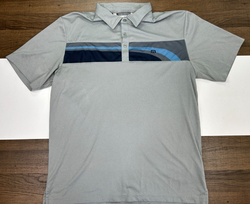 Travis Mathew Mens Size L Gray Short Sleeve Golf Polo Shirt