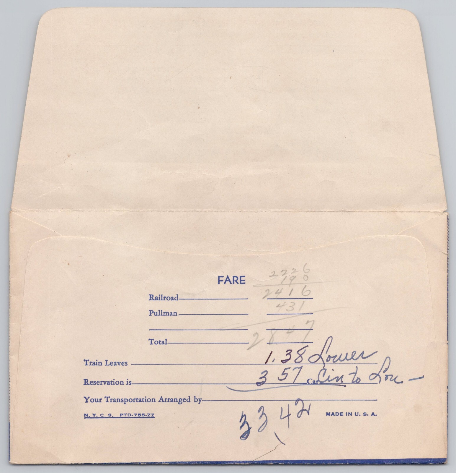 New York Central System Railroad Co Lot Vtg Train Headlight Ticket