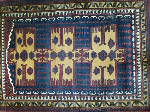 3' X 4' Vintage Handmade Balouchi Balouch Tribal Wool Rug Nice - Picture 7 of 12
