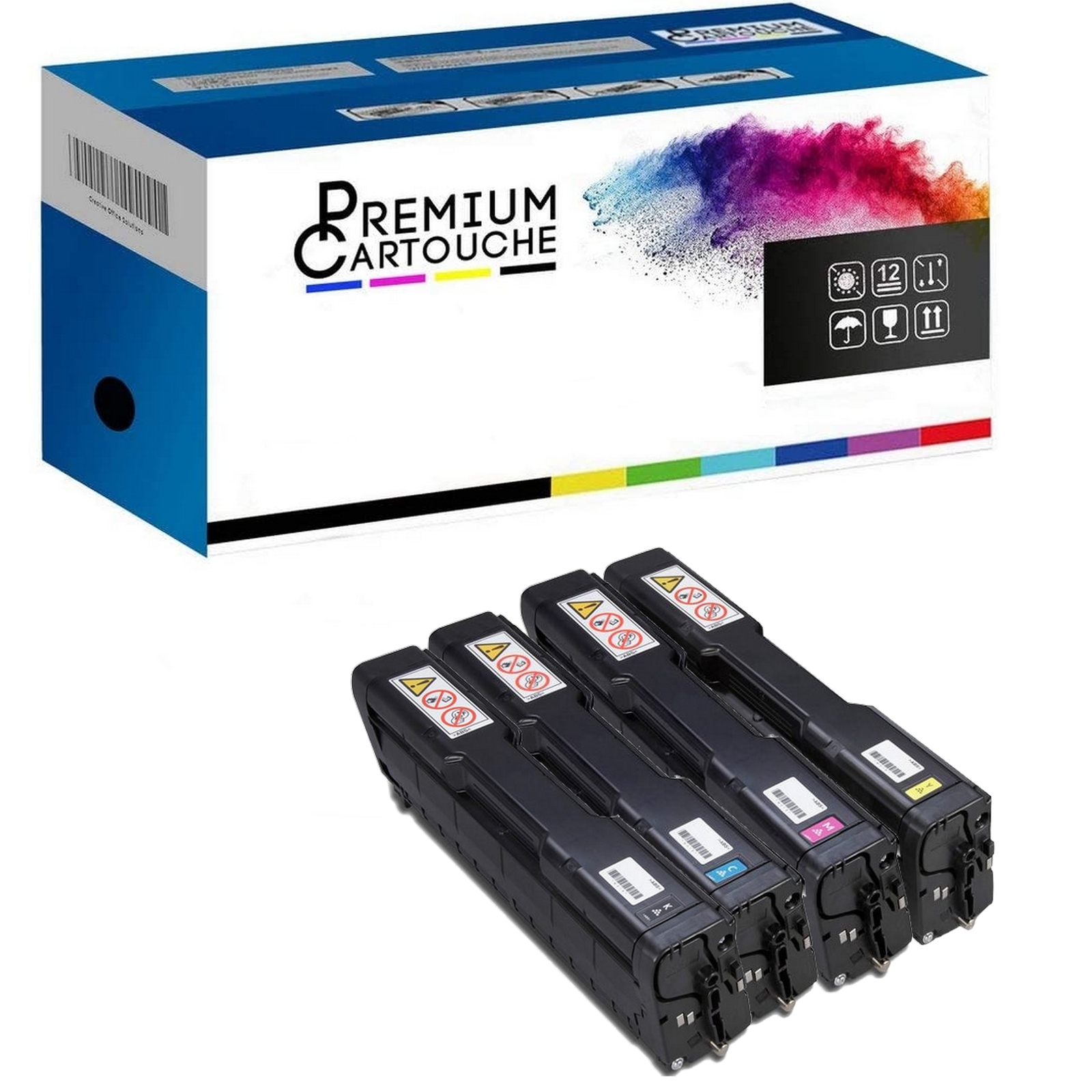 Toner PREMIUM pack x4 407383 pour remplacer vos cartouches vides sans bavure