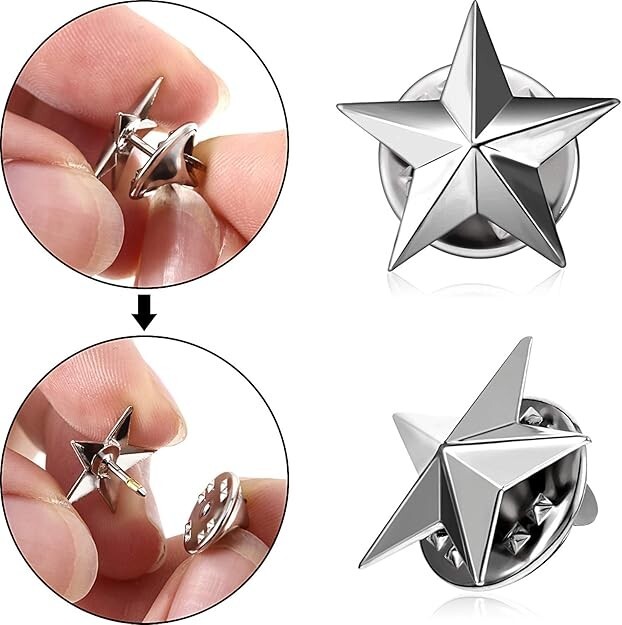 Silver Star Military Lapel Pin Badge for Veterans Memorial Day  