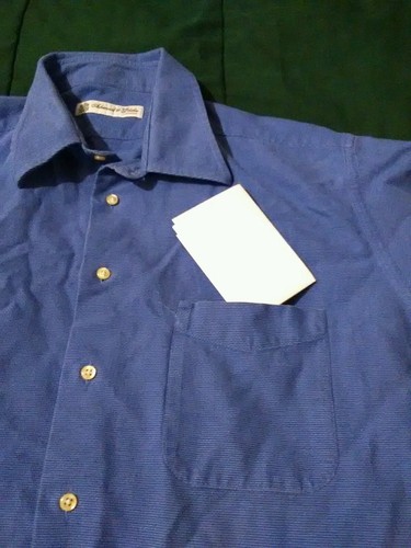 Blue button front shirt , ashwood and blake london, cotton, long sleeve - Picture 8 of 12