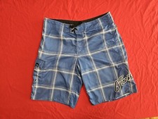 O'Neill Board Shorts Men's 36 Blue Plaid Swim Trunks Swimming Boardies Rad Retro