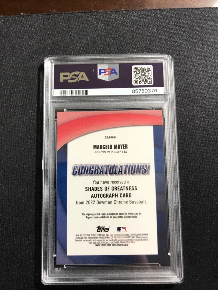 MARCELO MAYER 2022 Bowman Chrome Shades of Greatness /99 Graded PSA 9 AUTO - Image 2 of 2