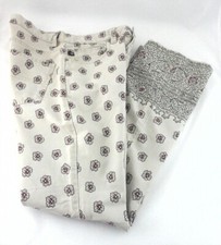 Polo Jeans RALPH LAUREN Floral Pants Beige Burgundy Green Boho sz Petite 4 RARE