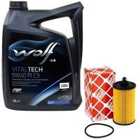 MotoröL Set 5W40 5 Liter + ÖLfilter 107824 FüR Chevrolet Cruze Orlando Trax 1.6