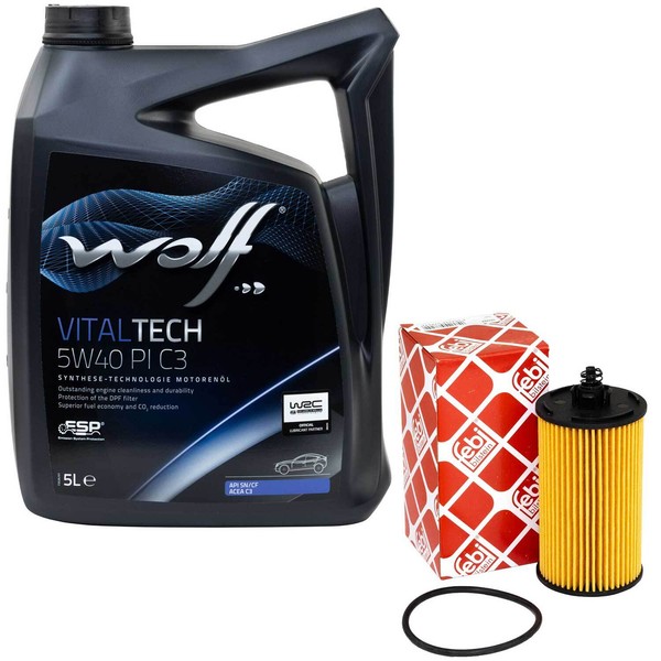 MotoröL Set 5W40 5 Liter + ÖLfilter 107824 FüR Chevrolet Cruze Orlando Trax 1.6-image