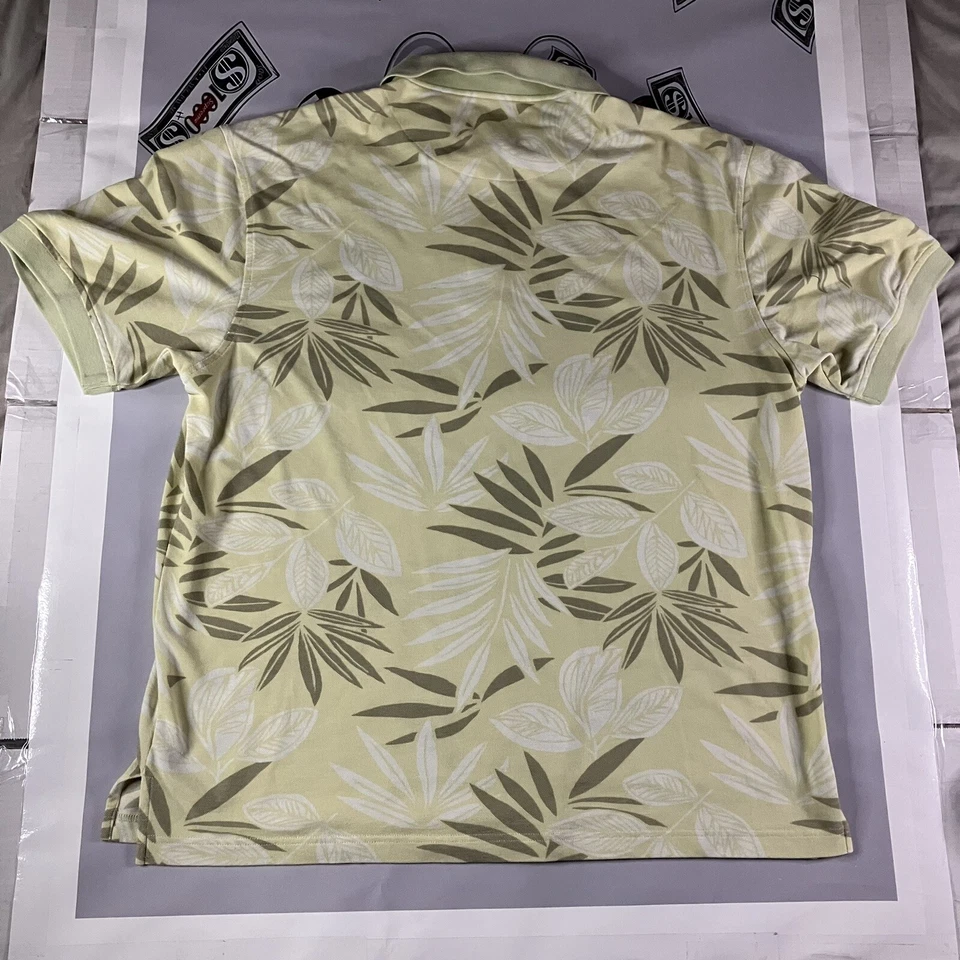 Camisa Polo de Golf Vintage Paradise Azul Para Hombre XL Amarilla Hawaiana Floral Tropical Foto 4 de 4