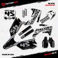 Gray & White Slick Racing Graphics Kit fits Honda CRF450R 09-12 Crf 450 Crf450