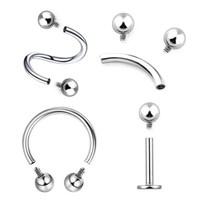 4pc 16g internal thread Universal Labret Ear Nose Lip Eyebrow Piercing Jewelry