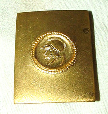 Victorian Classical Revival Brass Belt Buckle Roman Greek Troy Soldier Profile