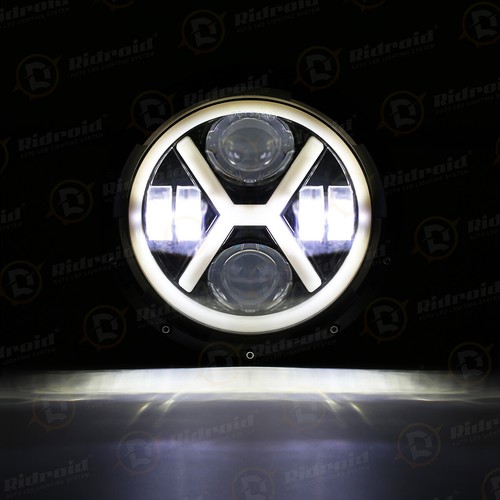 Pair 7" Inch Round LED Headlights for Chevy Truck Camaro C10 Halo Angel Eyes DRL - Picture 17 of 22