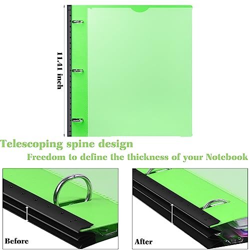 All-in-one Telescoping Binder Notebook ,Refillable 3 Ring Notebook Binder Green - Bild 4 von 6