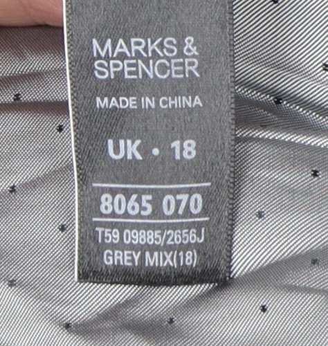 Marks and Spencer Grey Pinstripe Women's Jacket - Picture 3 of 12