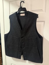 Vintage Filson Mackinaw Wool Vest | Size 44 | Charcoal | Made in USA |