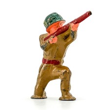 Vtg Barclay Manoil Pod Foot Podfoot Soldier Kneeling Sniper w. Rifle Gun Slush