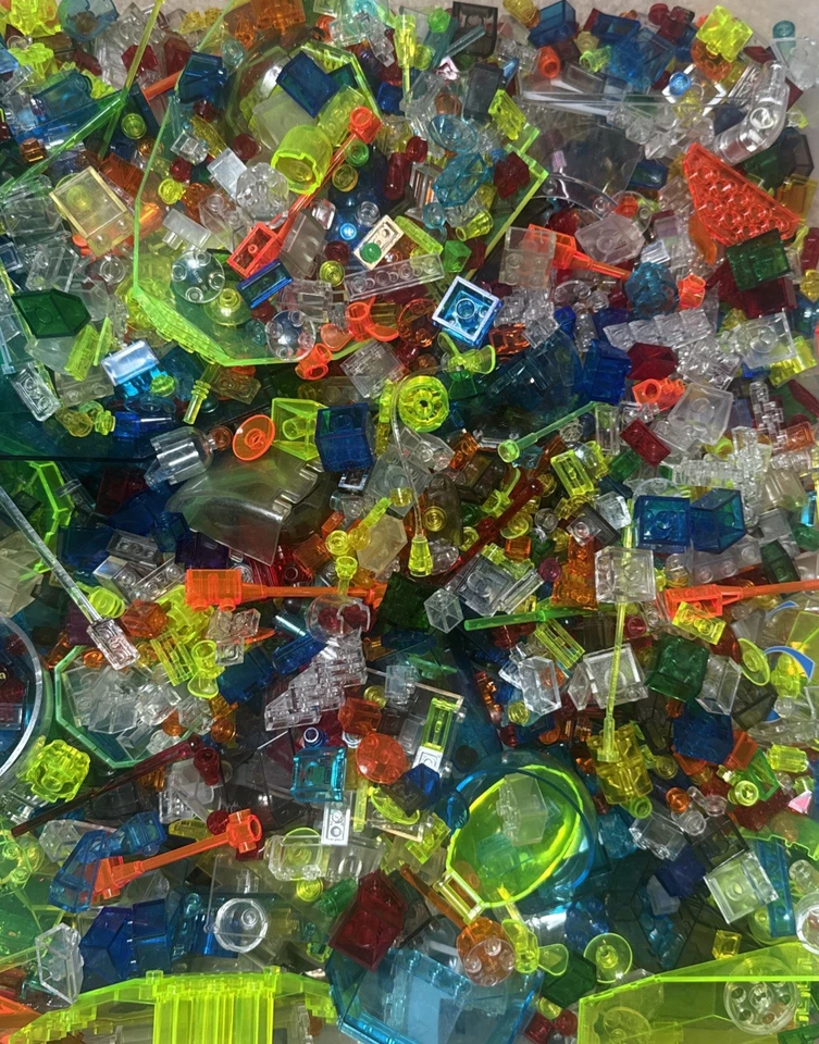 Lego 1/2 Pound of Translucent Mix (Large & SmallUnique Parts) Bulk Lot 8 Ounces - Image 3 of 3