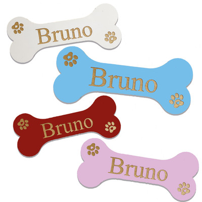 Hund Namen Schild Plakette personalisiert Holz Knochenform Hundeknochen Hundebett/Käfig Geschenk