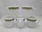 Lot Of 5 Vintage D Handled Pyrex CRAZY DAISY SPRING BLOSSOM Coffee Cup Mug 1410