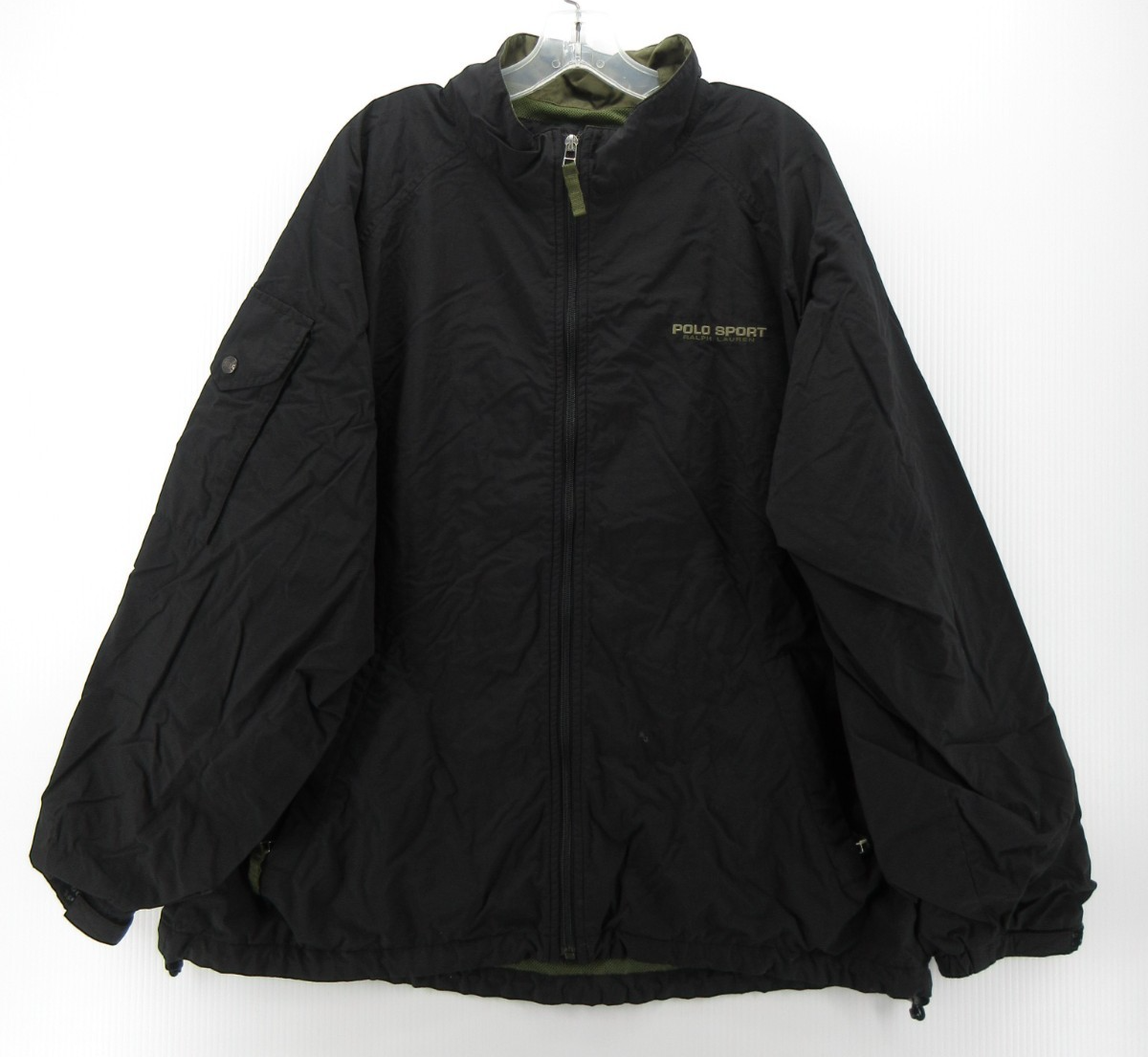 VINTAGE Ralph Lauren Polo Sport Jacket Men XL Black Windbreaker