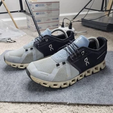 On Running Cloud 5 Shoes Mens Size 10 Blue CloudTec Speed Laces Athletic Comfort