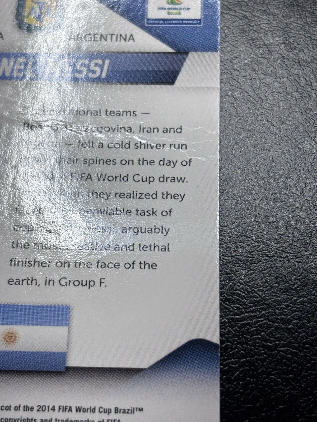 2014 Panini Prizm World Cup Lionel Messi #12 - - Card Has Crease - - See Photos view 5