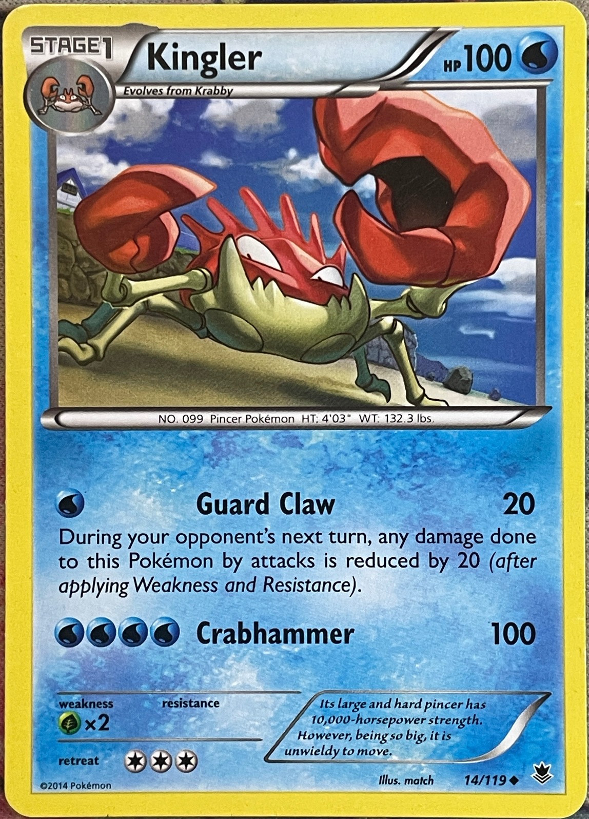 Kingler - 14/119 - Phantom Forces Pokemon 2014