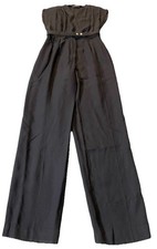 80s Union Made Pleated Jumpsuit Juniors Sz 9 Belted Black Tapered Leg Classic
