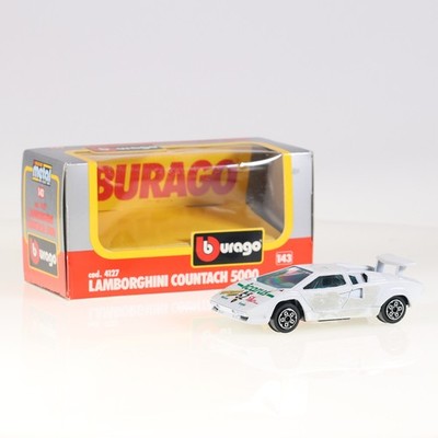Burago Lamborghini Countach 5000 1/43 Weiß Metall Modellauto mit Box Grade B