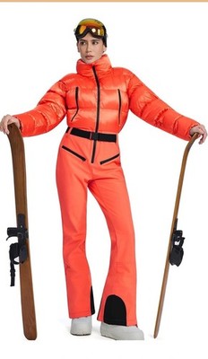 Wowulovely Women Snowsuit Slim One Piece Jumpsuit Waterproof Windproof Ski Suite