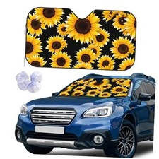 Yellow Sunflowers Car Windshield Sun Shade Floral Petals Lively Bright Color