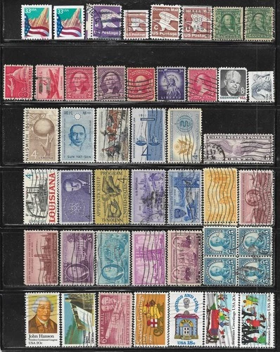 USA United States Stamp Packet Lot of 46 Stamps off paper US Collection used