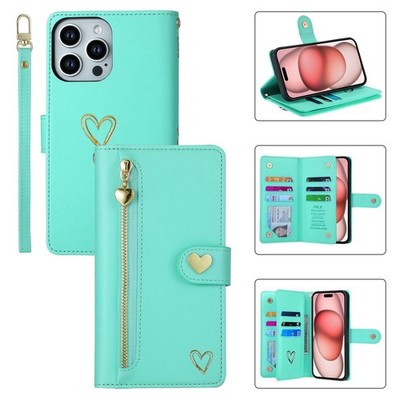 Love Leather Zip Wallet Phone Case for Infinix Hot Note Camon Tecno Pova Spark