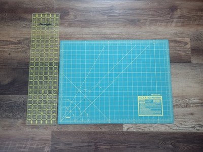 Vtg. Olfa Rotary Mat Model 9881 (RM-SG) 23  x 17  & Omnigrid Ruler #24 6'' x 24''